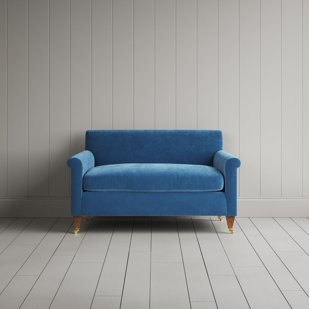 Front View of Idler Big Love Seat in Classic Corduroy Harbour Blue
