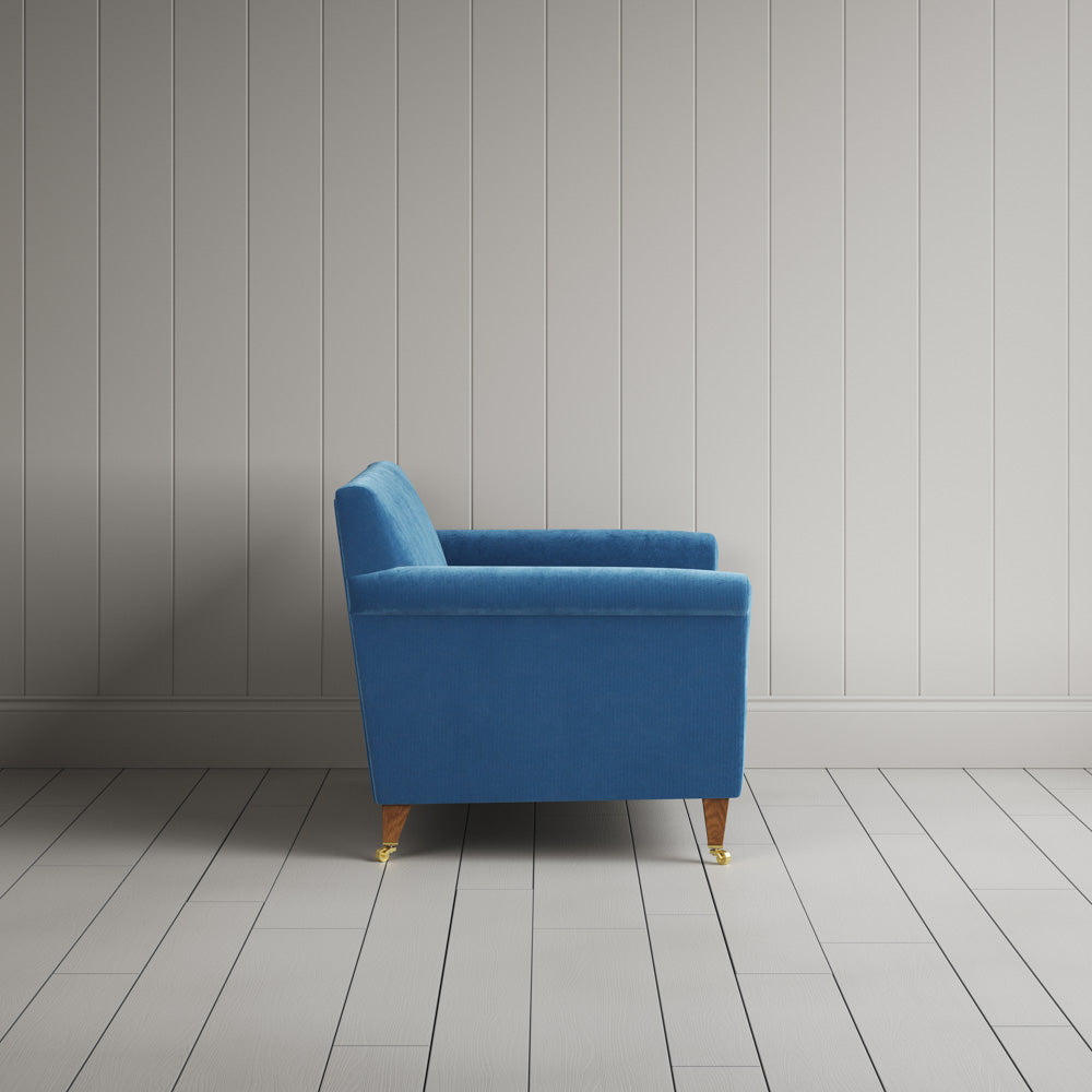 Side view of Idler Big Love Seat in Classic Corduroy Harbour Blue