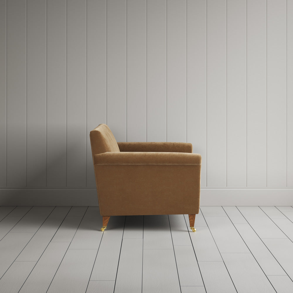 Side View of Idler Big Love Seat in Stone Beige Classic Corduroy