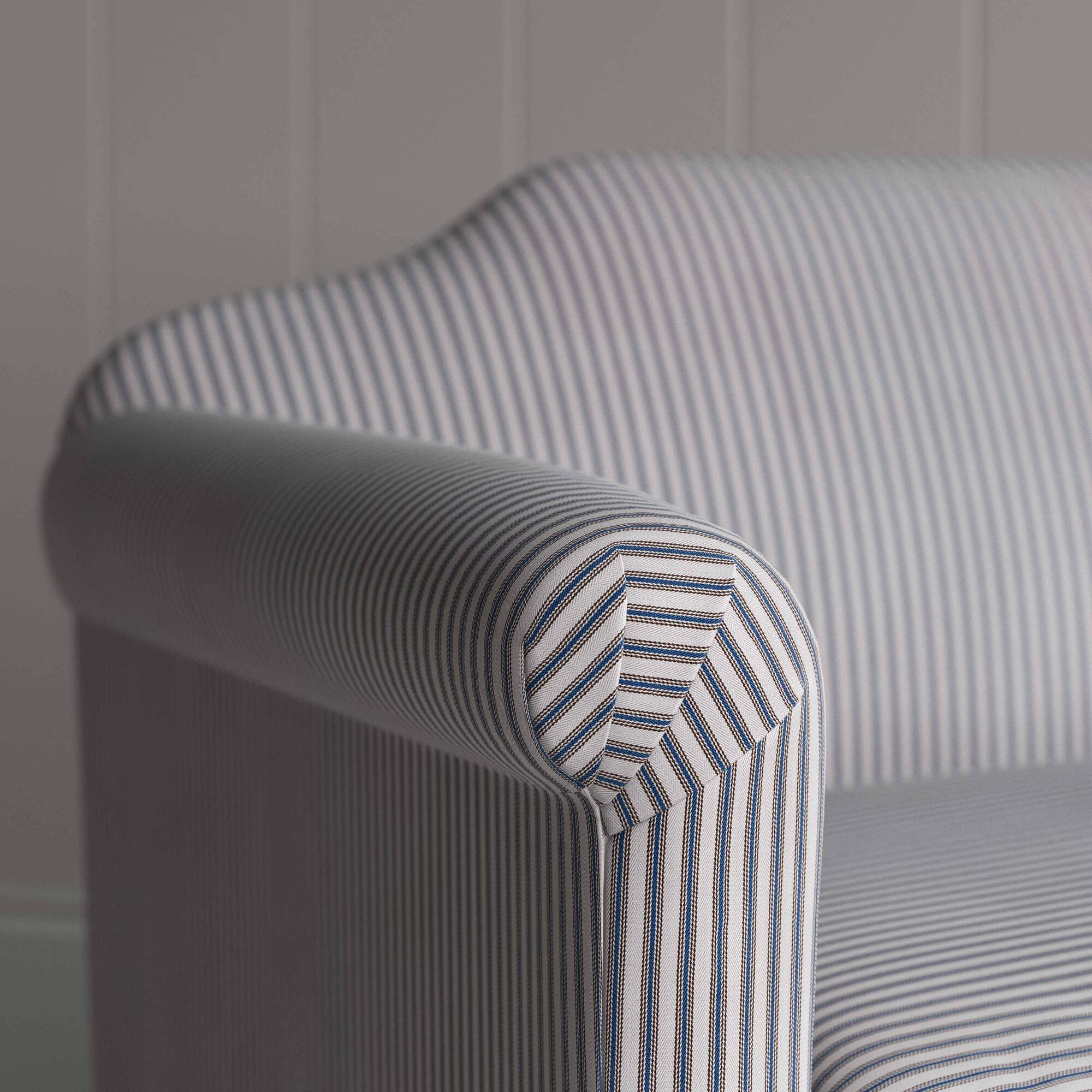 Dolittle Big Love Seat blue brown cotton armrest detail shot by NiX.
