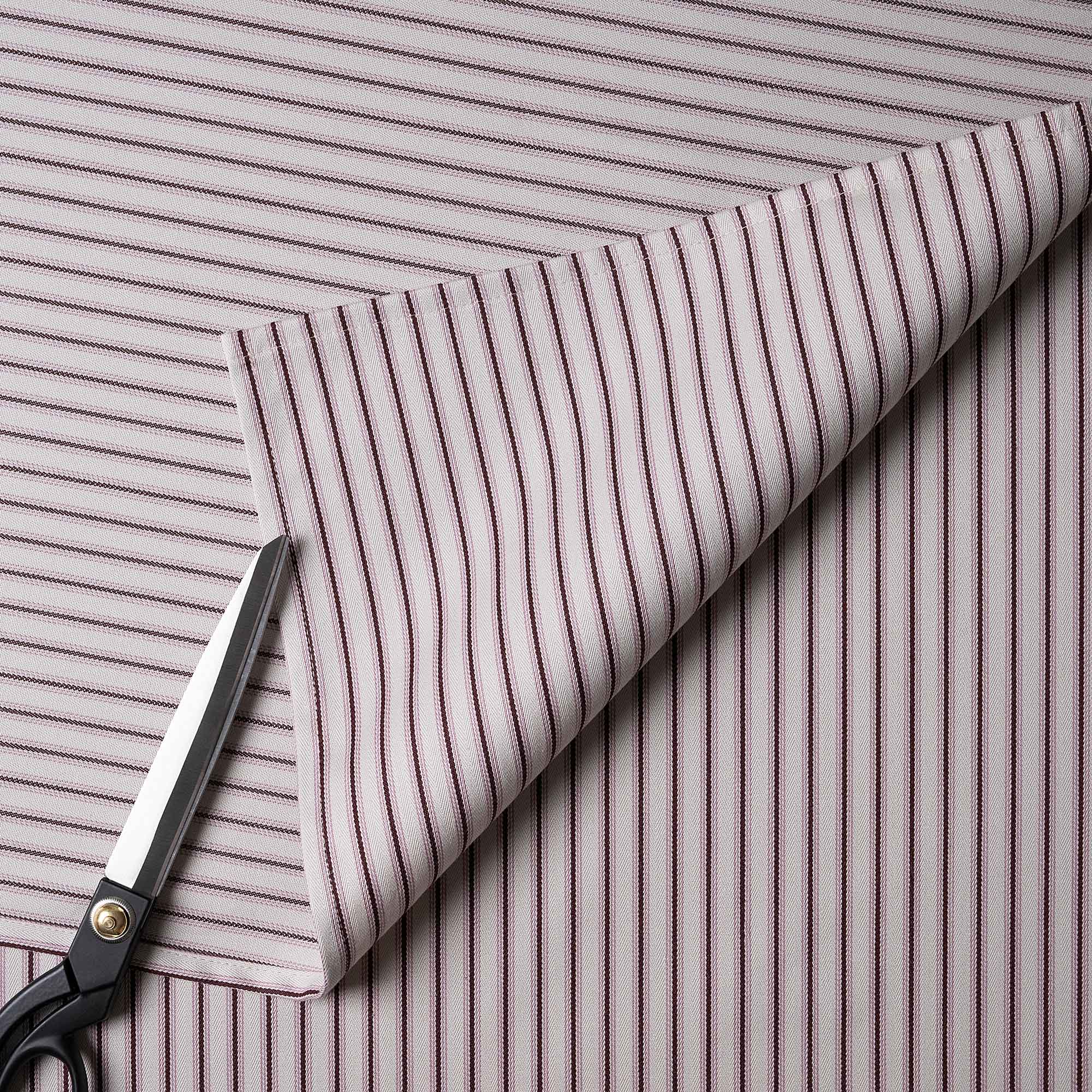 Ticking Cotton, Berry Fabric With Scissor - NiX