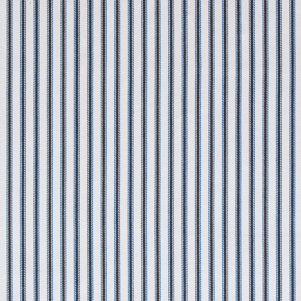 Ticking Cotton Stripe Chocolate and Navy, Swatch - Nicola Harding