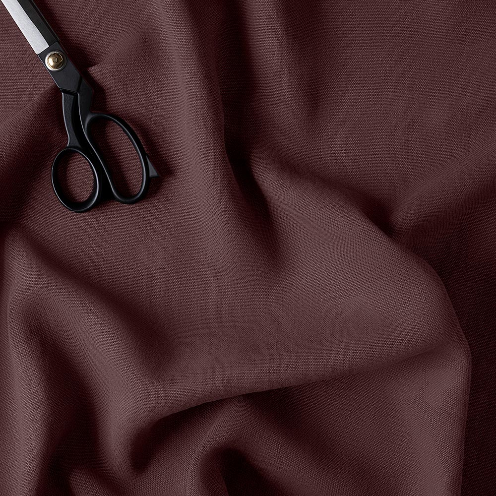 Laidback Linen, Damson, Fabric With Scissor - Nicola Hardin