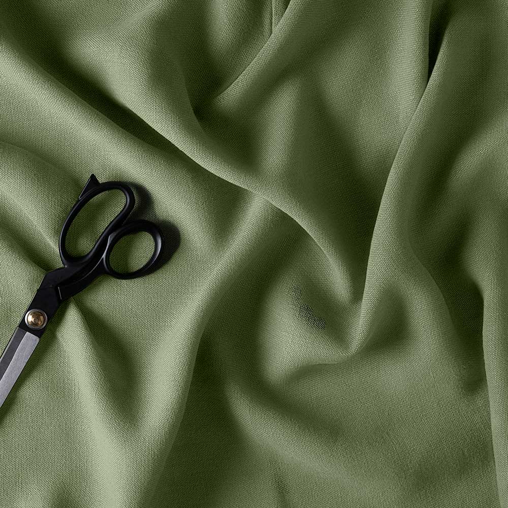 Laidback Linen, Moss Fabric With Scissor - Nicola Harding