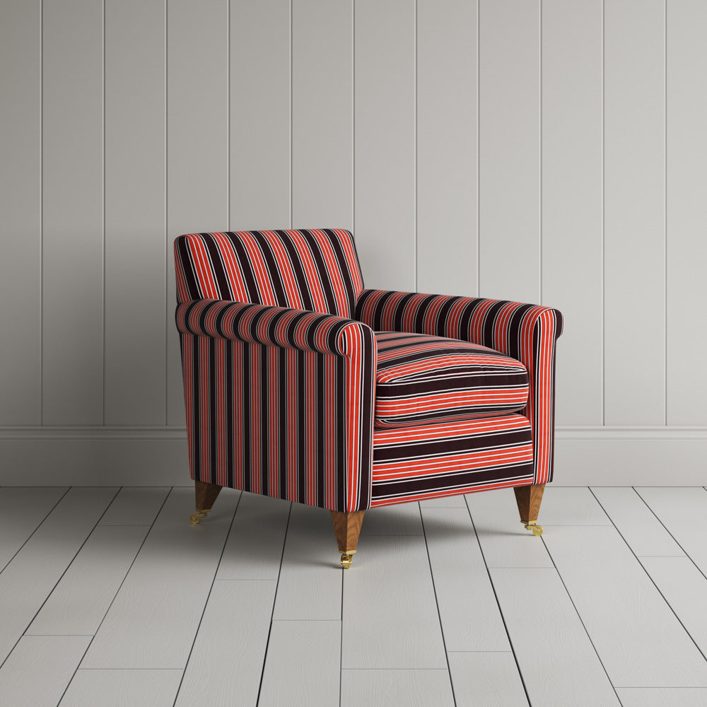 Idler Armchair in Regatta Cotton, Flame - Nicola Harding