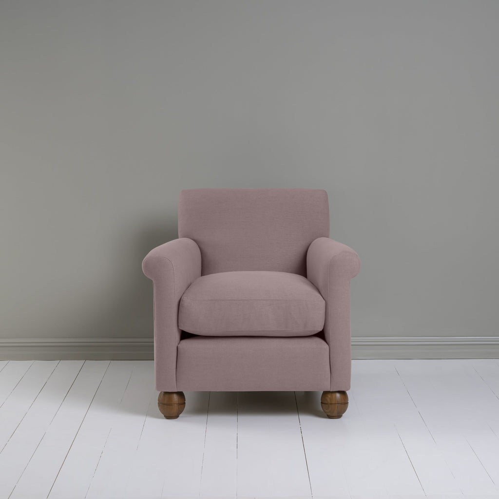 Idler Armchair in Laidback Linen Heather Front View - By NiX