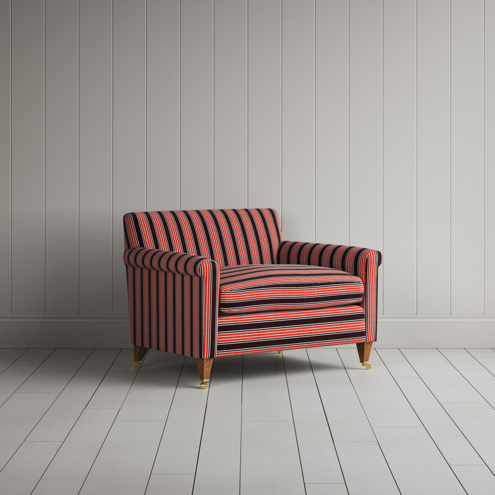 Idler Love Seat in Regatta Cotton, Flame - Nicola Harding