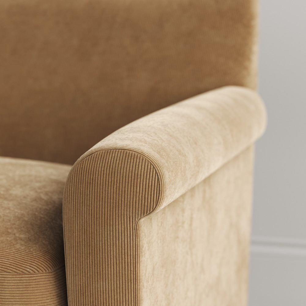 Arm detail of the Idler sofa in Stone Beige Classic Corduroy