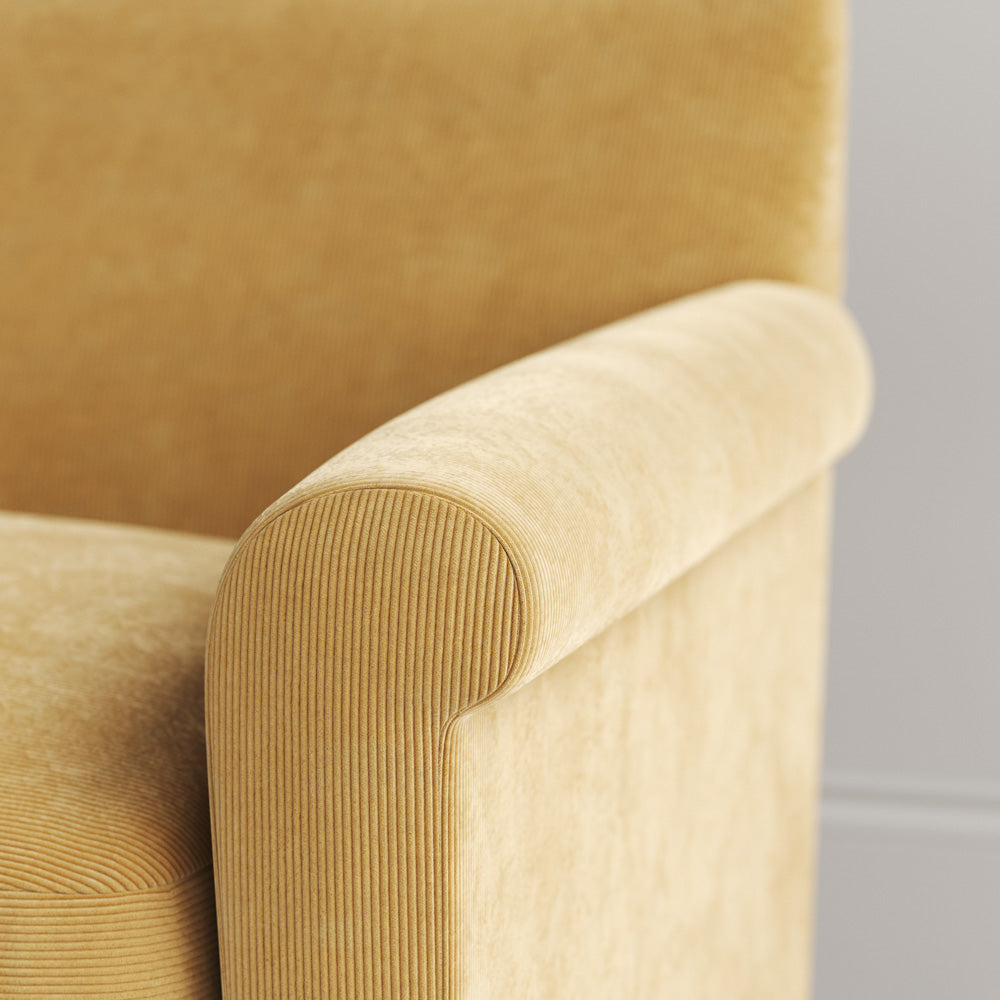 Arm detail in Classic Corduroy Wheat Fabric