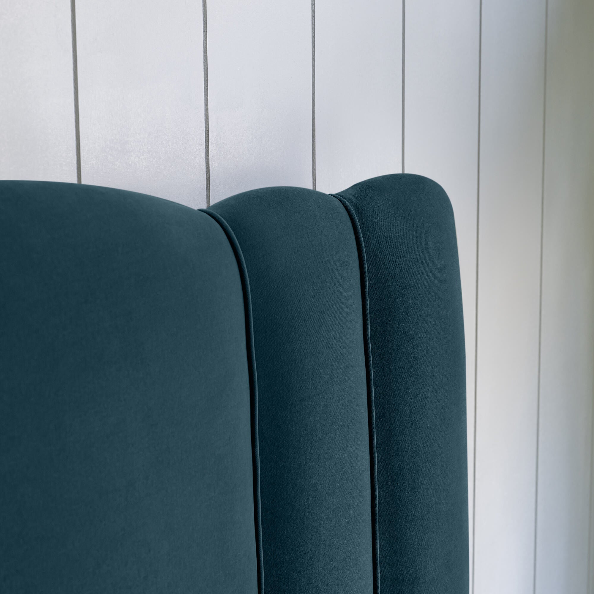 Cloud Nine Upholstered Bed in Intelligent Velvet Aegean without Valance