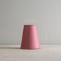 Dimensions of Focused Empire Paper Lamp Shade in Burgundy with Muted Pink Trim: Height 19cm, Top Width 10.5cm, Bottom Width 17cm – By NiX