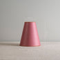 Measurements in 'cm' of Ditsy Tall Tapered Lamp Shade in Burgundy with Pink Trim, Height is 23cm, Top-Width is 10cm and Bottom Width is 20cm - Nicola Harding