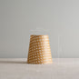 Measurements in 'cm' of Focused Empire Batik Paper Lamp Shade in Spotty Dotty Tan, Height 16cm, Top-Width is 10cm and Bottom Width is 15cm - Nicola Harding