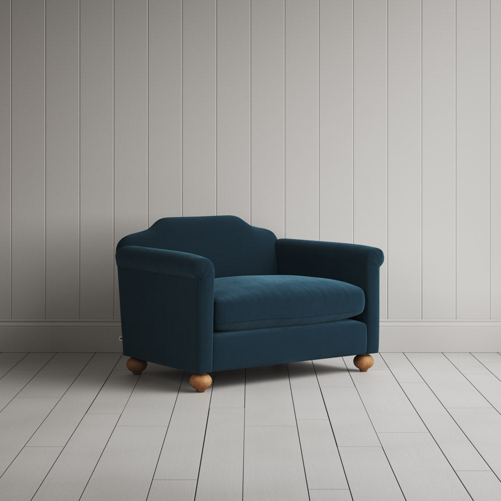 Dolittle Love Seat in Intelligent Velvet Aegean