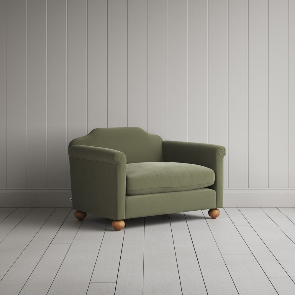 Dolittle Love Seat in Intelligent Velvet Green Tea