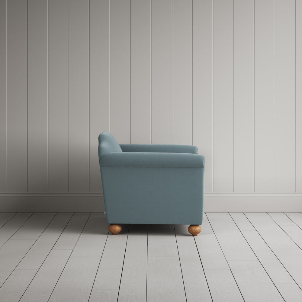 Dolittle Love Seat intelligent velvet mineral, side view by NiX.
