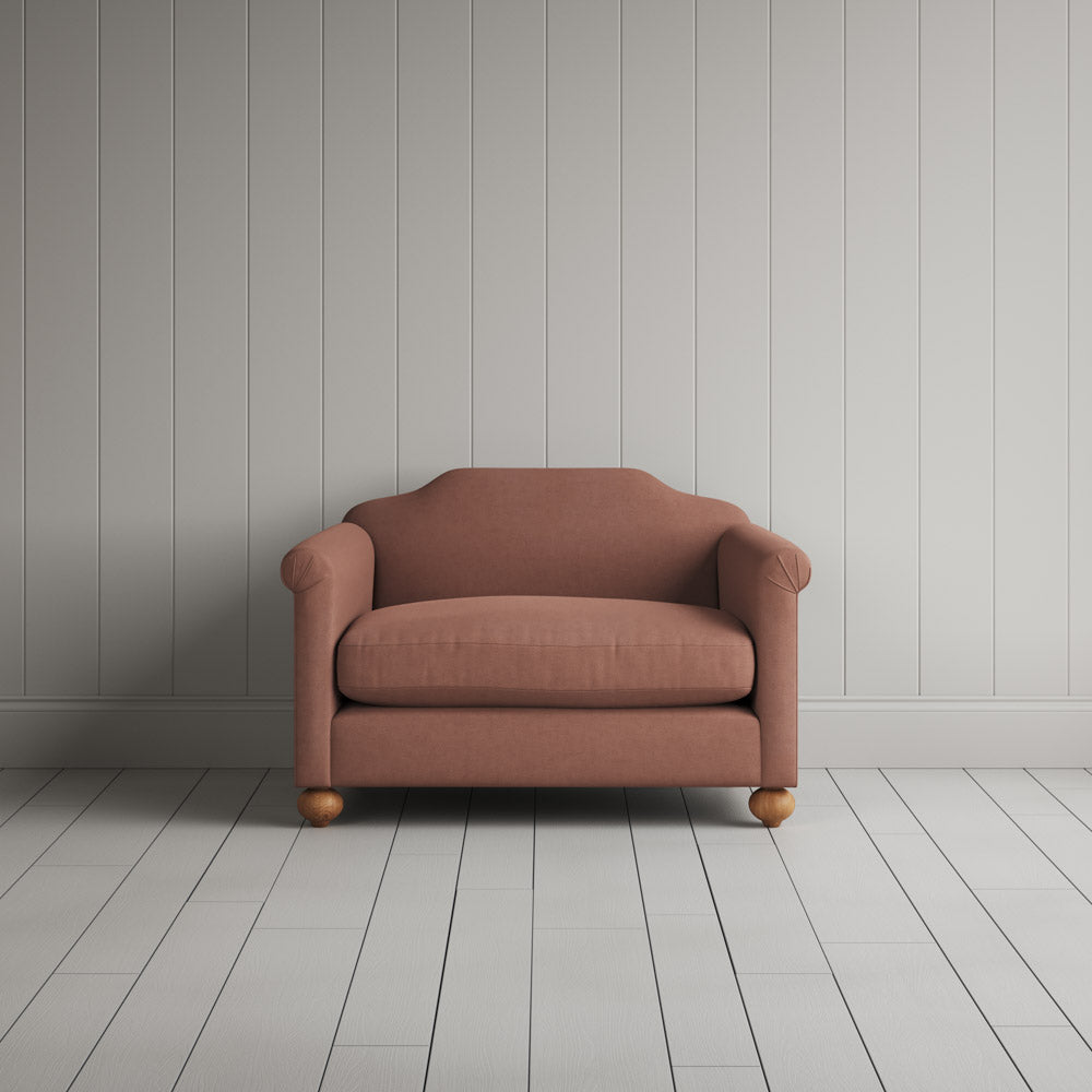 Front View of Dolittle Love Seat in Laidback Linen Roseberry