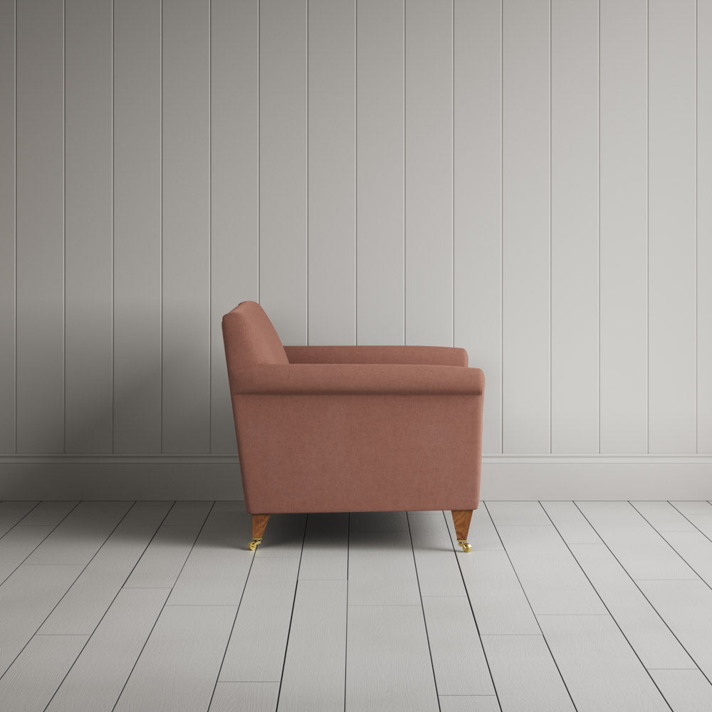 Side View of Idler Love Seat in Laidback Linen Roseberry