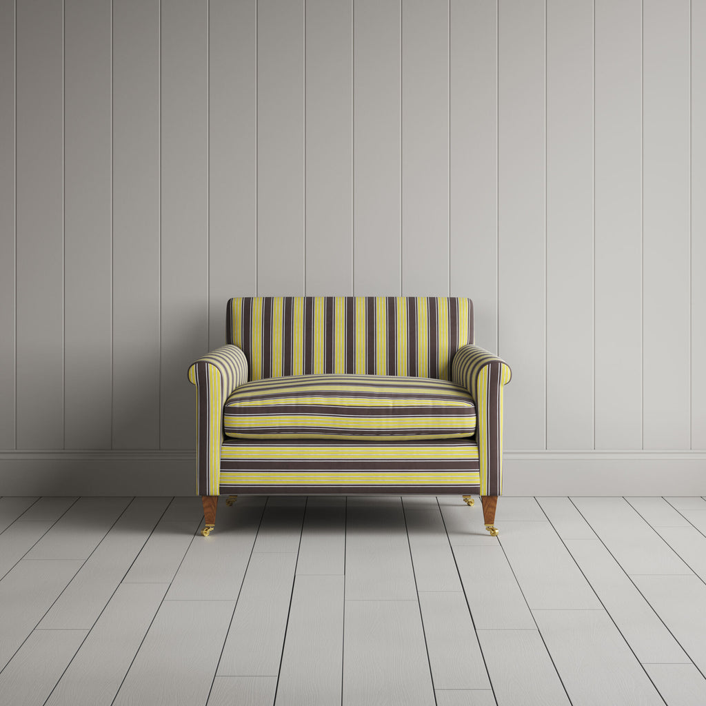 Front View of Idler Love Seat in Regatta Cotton, Custard