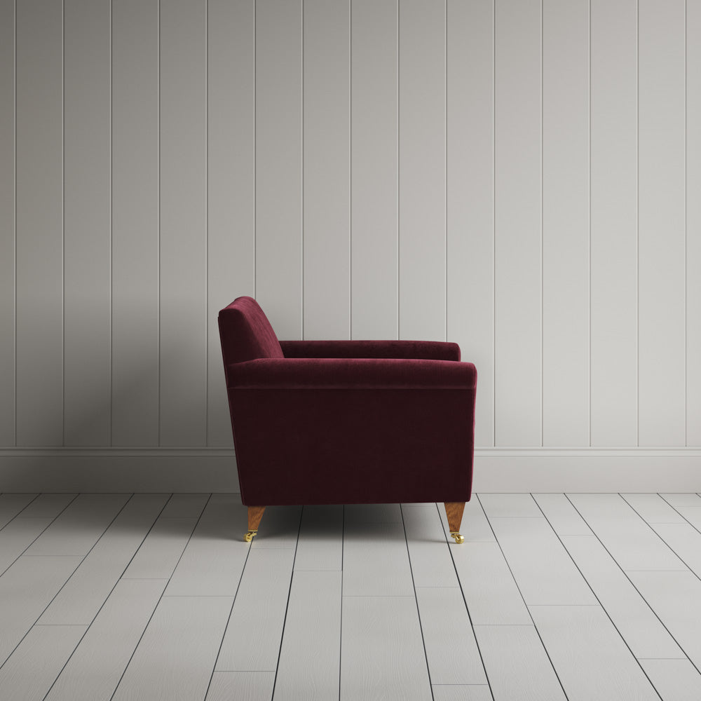 Side View of Idler Love Seat in Classic Corduroy Cherry - NiX