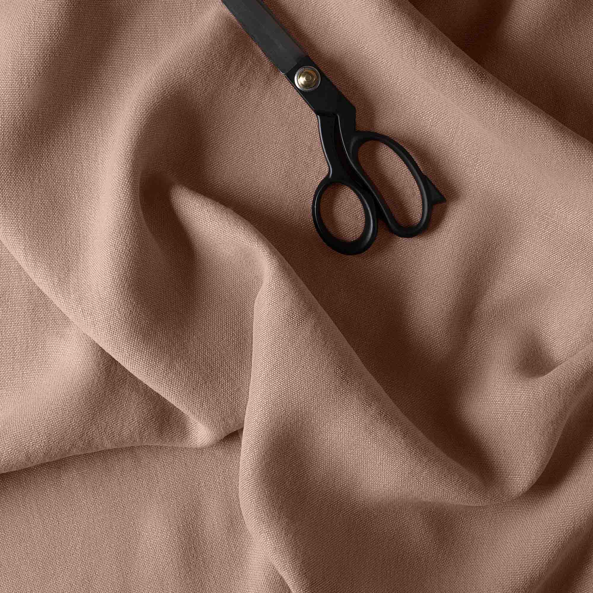 Hither Hexagonal Ottoman in Laidback Linen Roseberry - Nicola Harding