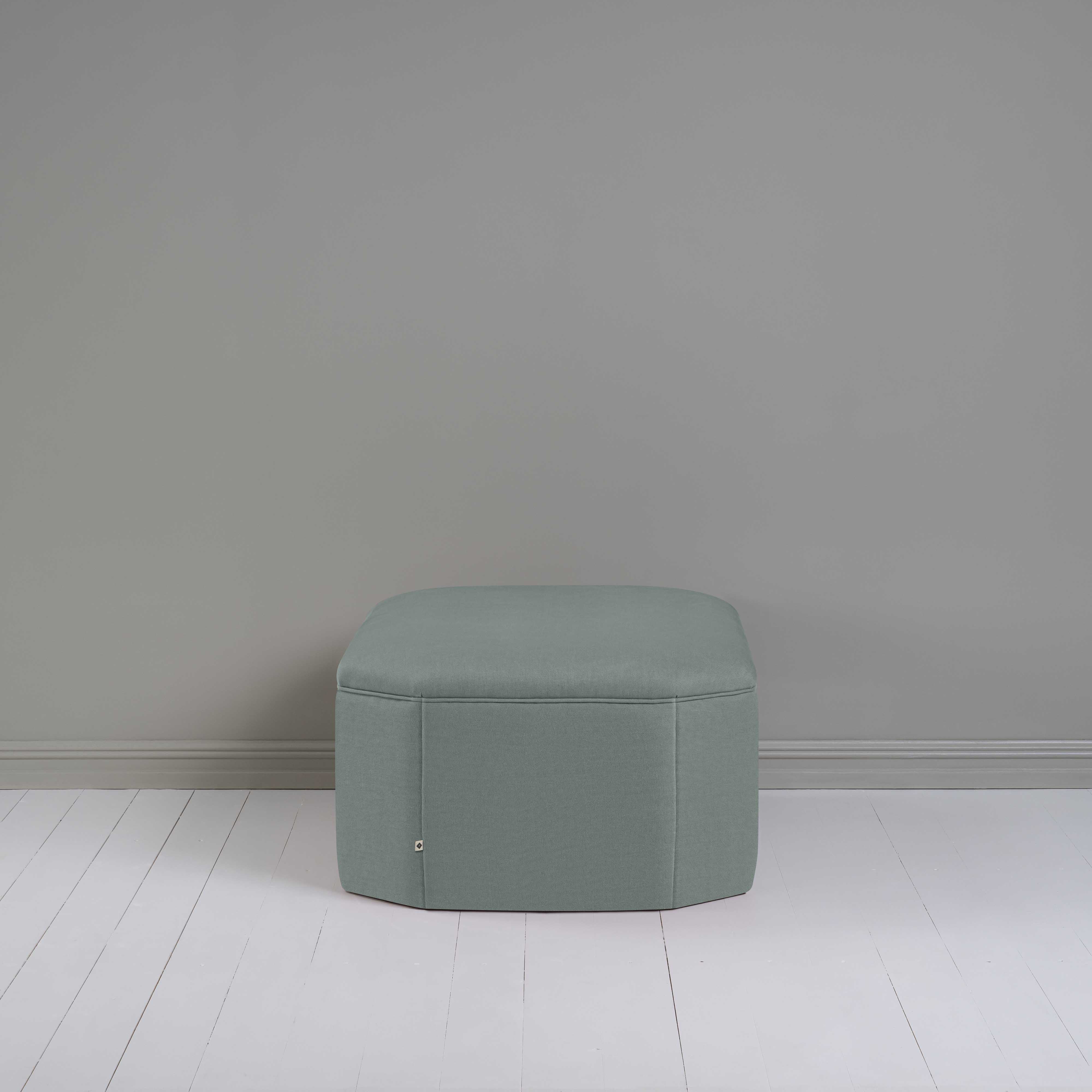 Hither Hexagonal Ottoman in Laidback Linen Mineral - Nicola Harding