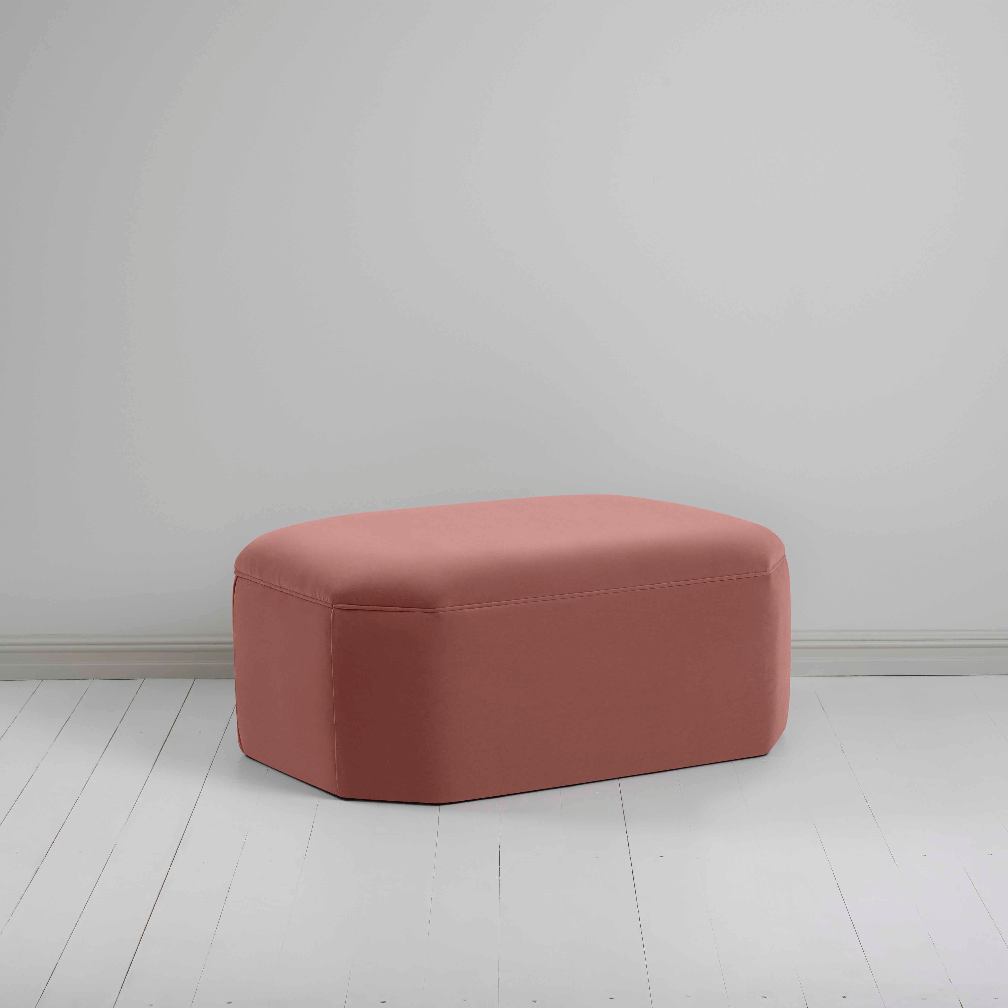 Hither Hexagonal Ottoman in Intelligent Velvet Damson - Nicola Harding