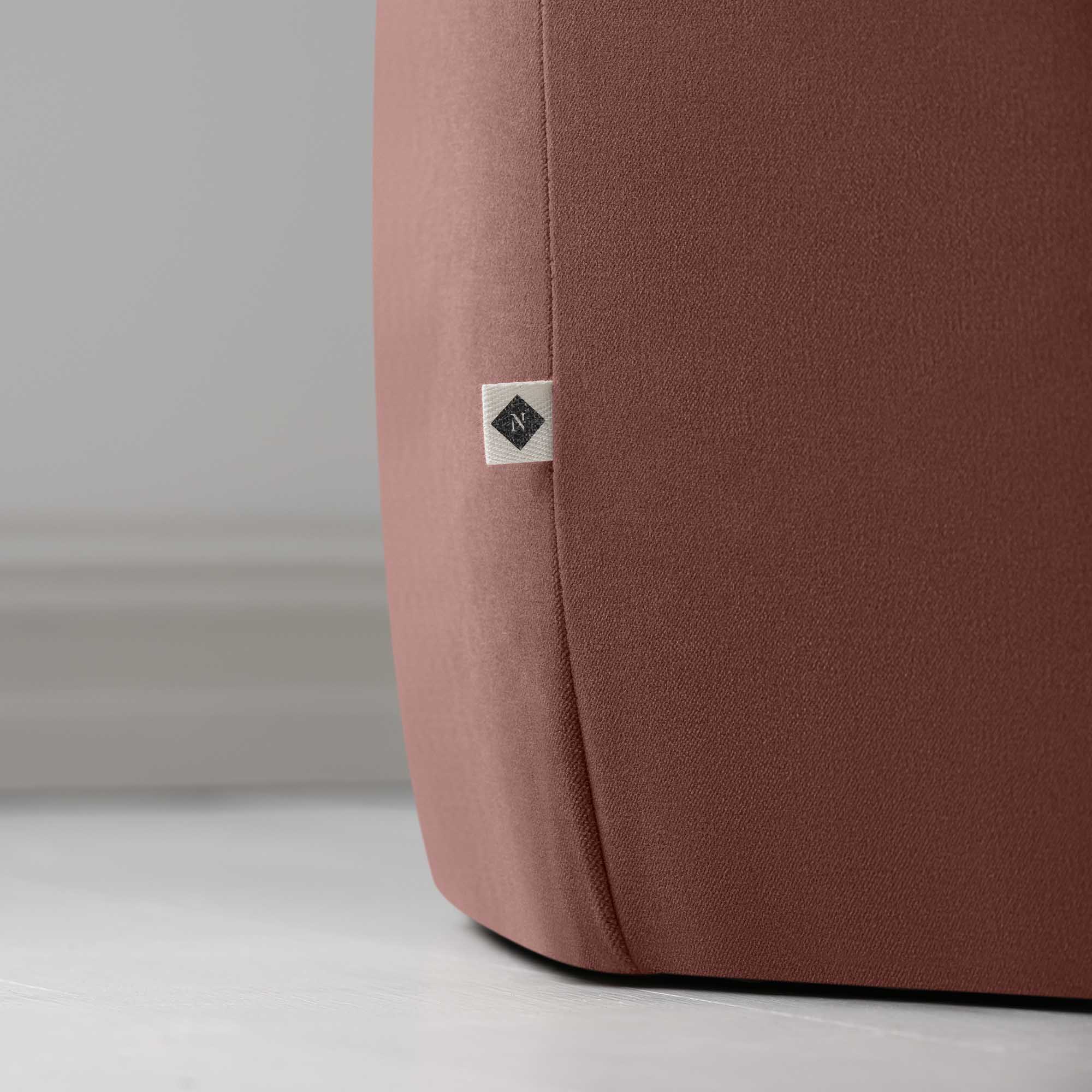 Hither Hexagonal Ottoman in Intelligent Velvet Damson - Nicola Harding