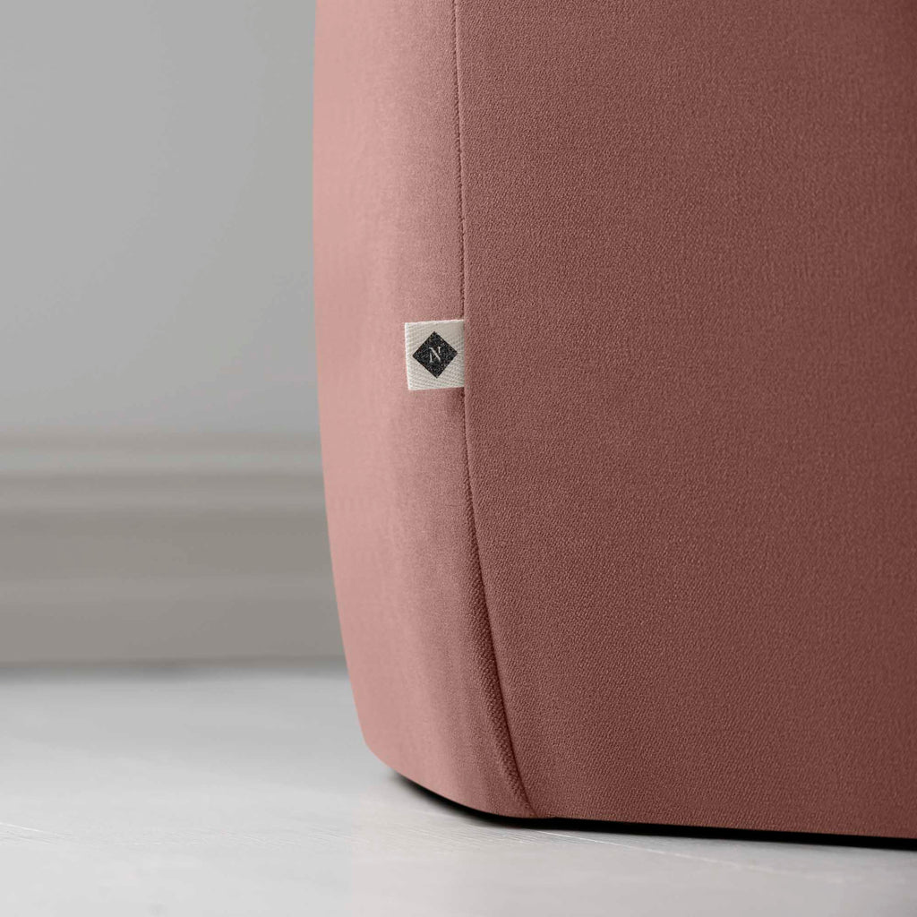 Hither Hexagonal Ottoman in Intelligent Velvet Dusky Pink - Nicola Harding