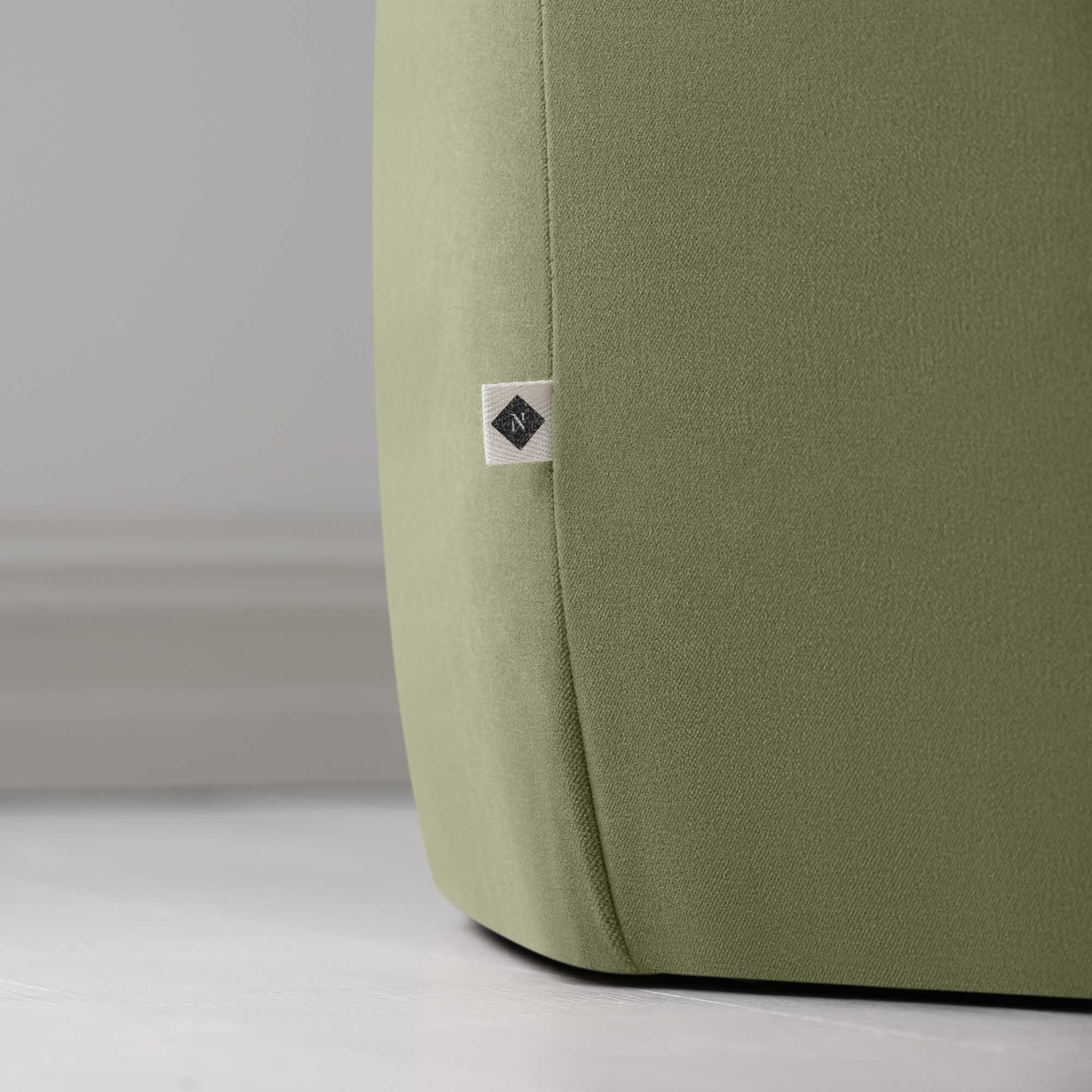 Hither Hexagonal Ottoman in Intelligent Velvet Green Tea - Nicola Harding
