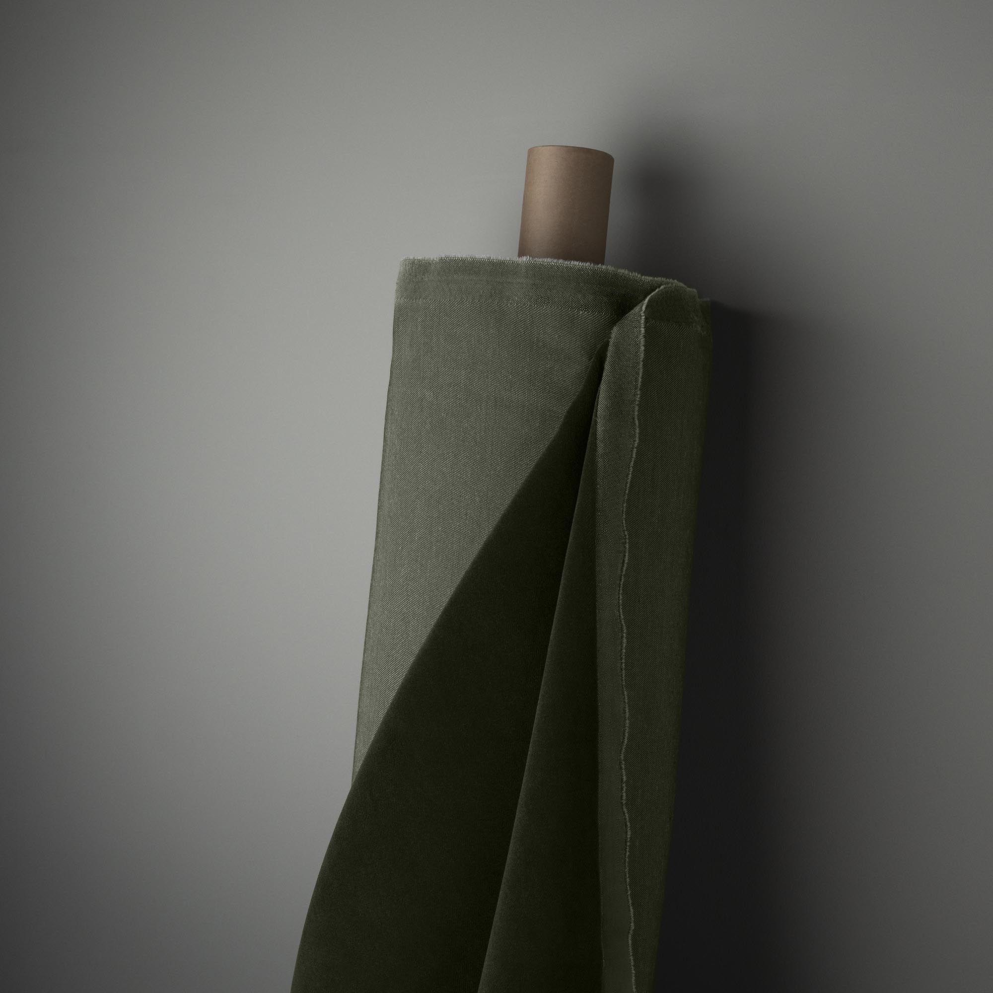 Hither Hexagonal Storage Ottoman in Intelligent Velvet Seaweed - Nicola Harding