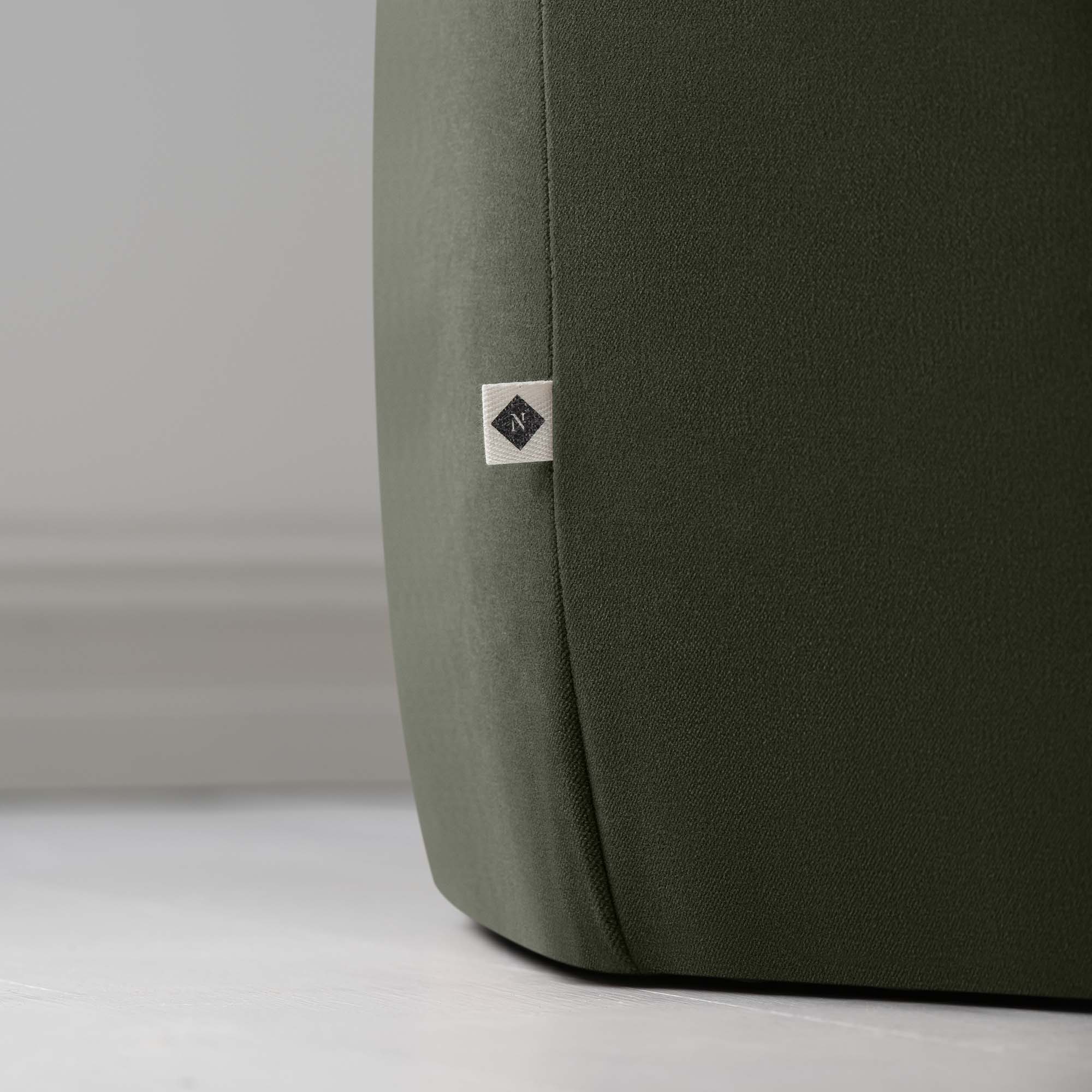 Hither Hexagonal Ottoman in Intelligent Velvet Seaweed - Nicola Harding