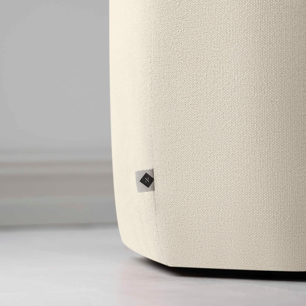 NiX Special tag on Thither Hexagonal Ottoman in Laidback Linen Dove