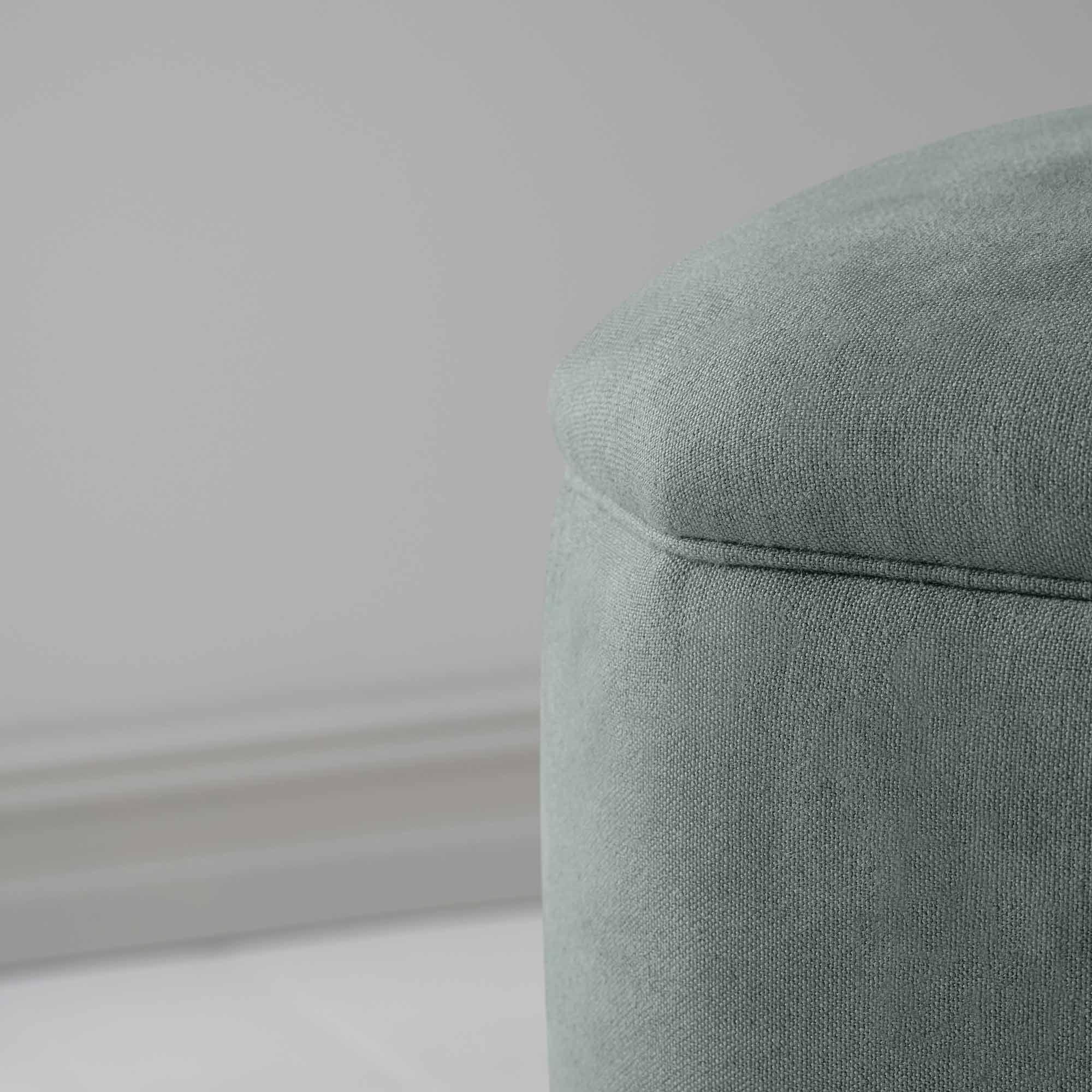 Thither Hexagonal Ottoman in Laidback Linen Mineral Design Closeup - NiX