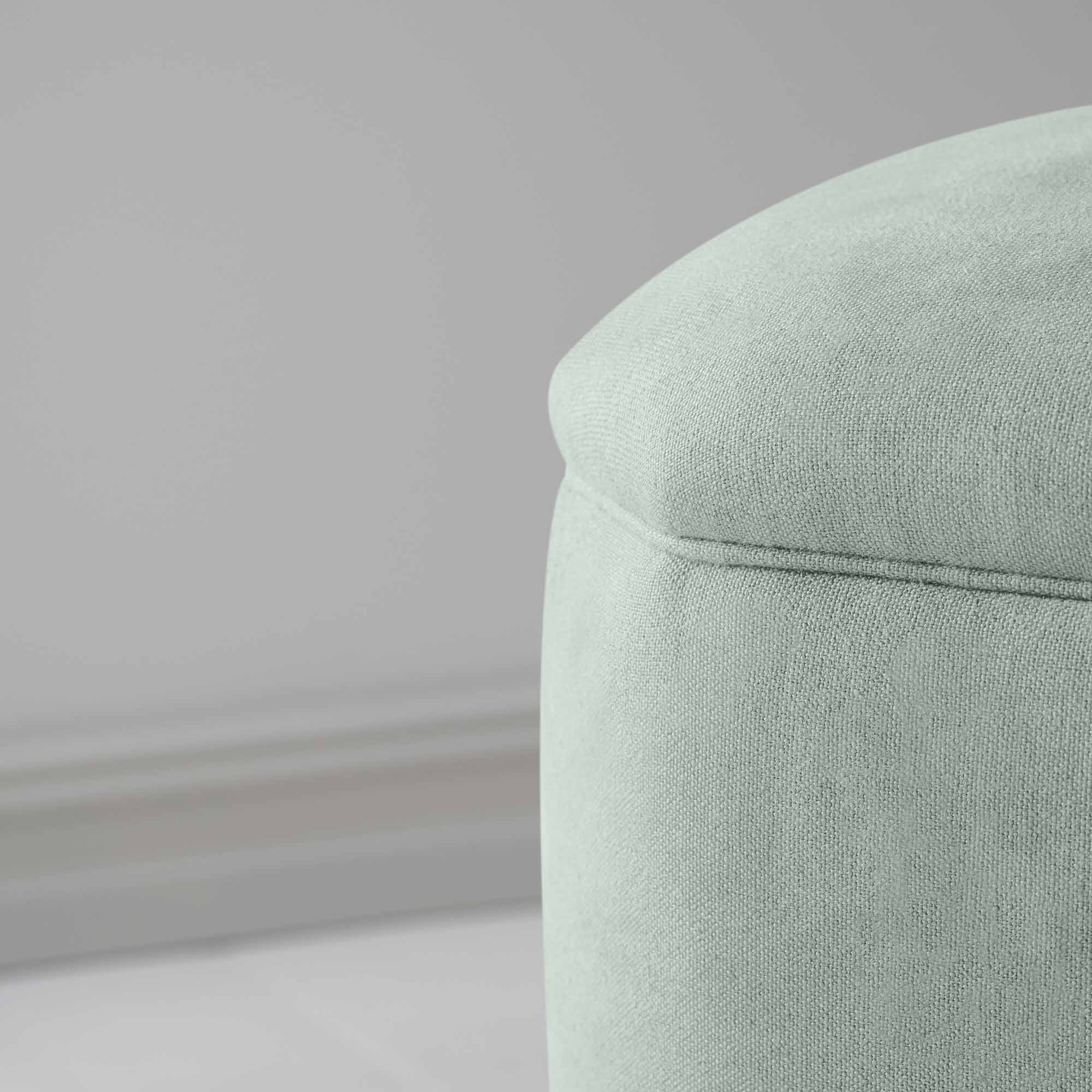 Thither Hexagonal Ottoman in Laidback Linen Sky Design Closeup - NiX