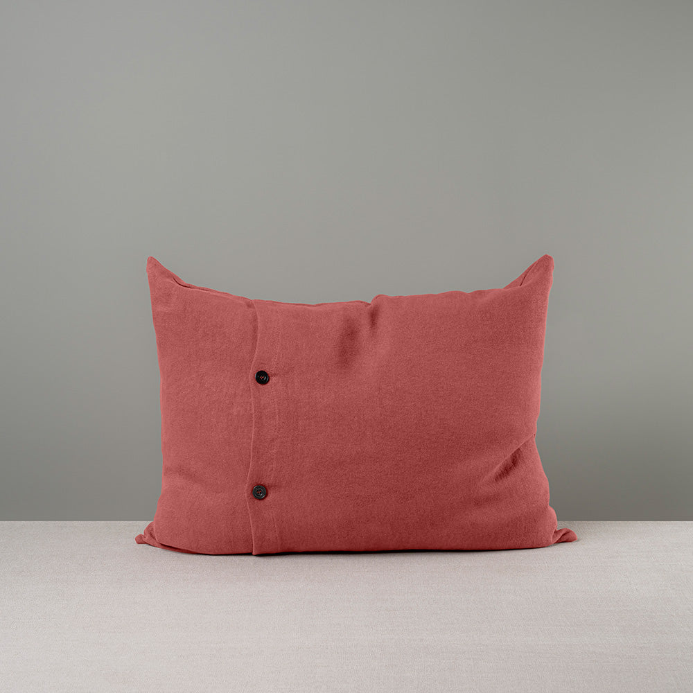 Back Side of Medium Rectangle Lollop Cushion in Red(Rouge) With 2 Buttons - NiX