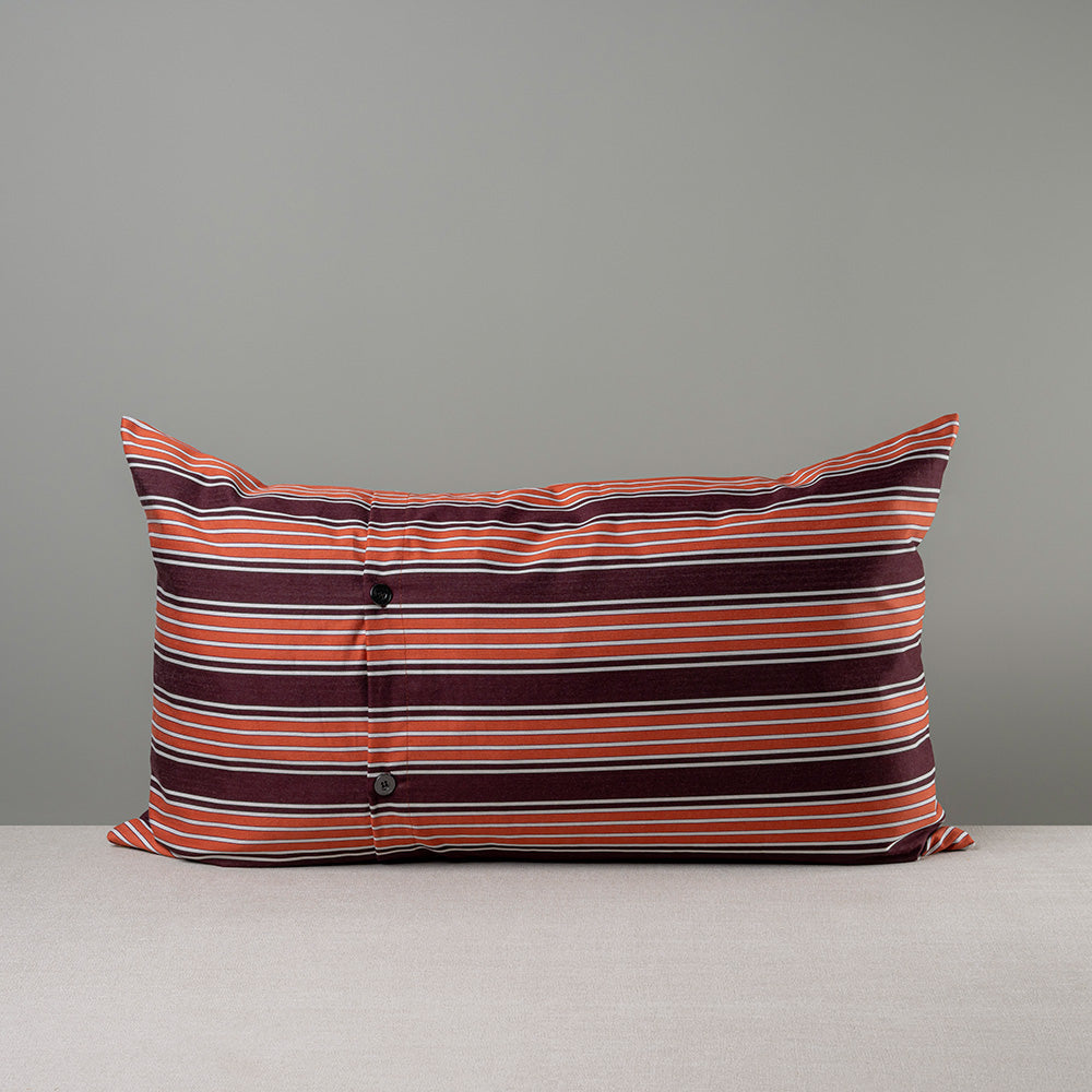 Rectangle Lollop Cushion in Regatta Cotton, Flame Red - Nicola Harding