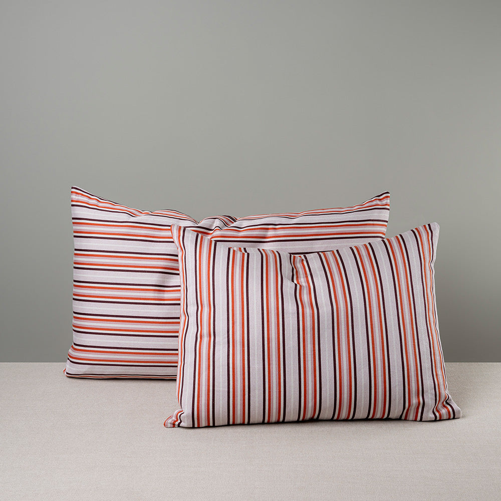 Large & Medium Rectangle Lollop Cushion in Slow Lane Cotton Linen, Berry - NiX
