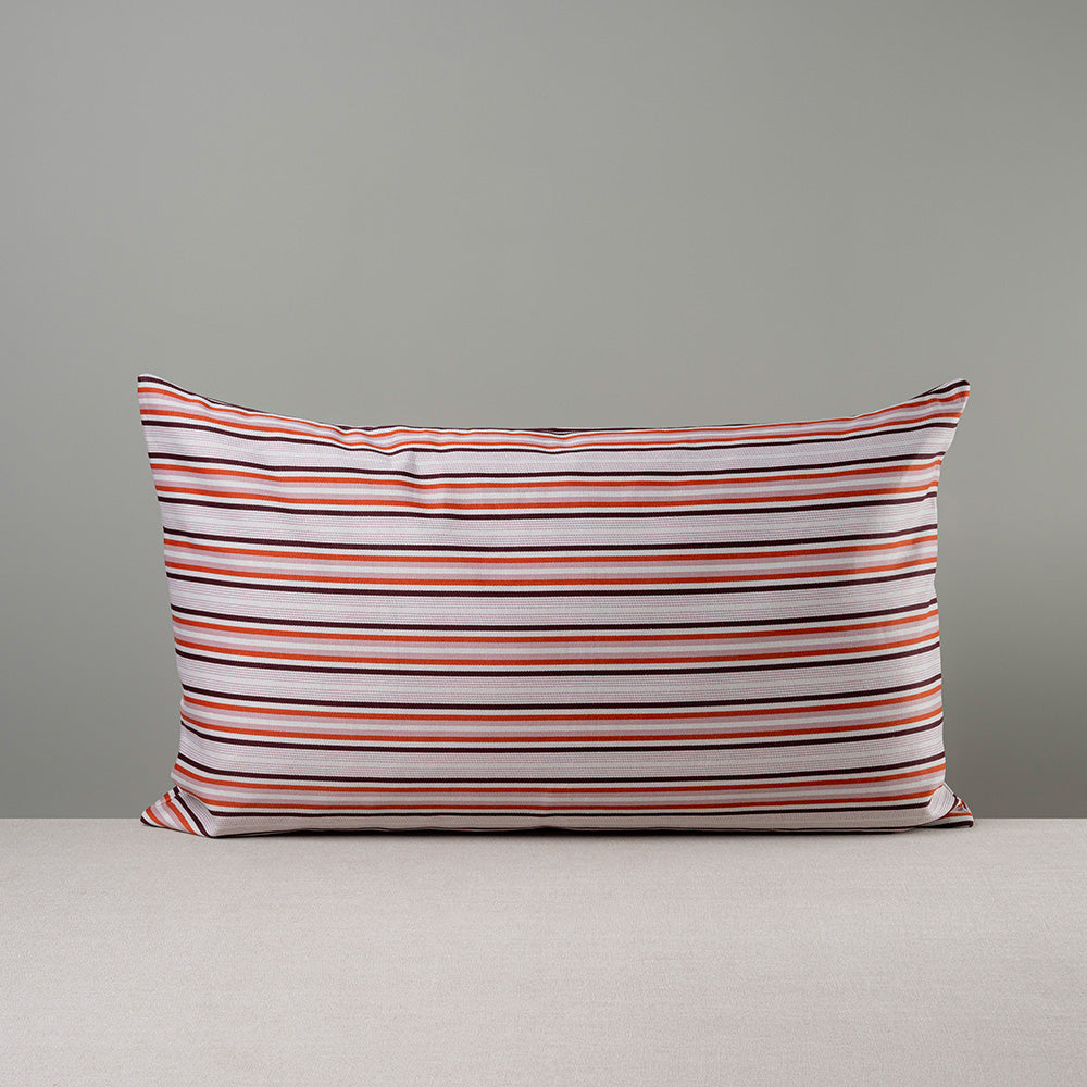 Front Size of Rectangle Lollop Cushion in Slow Lane Cotton Linen, Berry - NiX