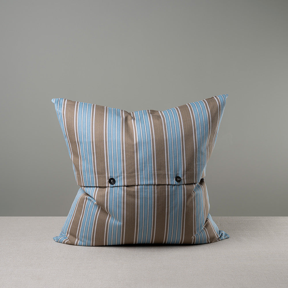 Back Side of Extra Large Square Cushion in Cotton, Blue With 2 Buttons