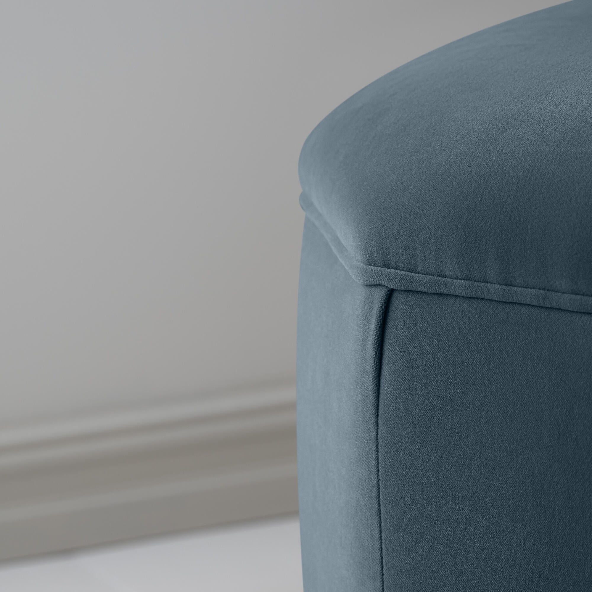 Thither Hexagonal Ottoman in Intelligent Velvet Aegean design close up