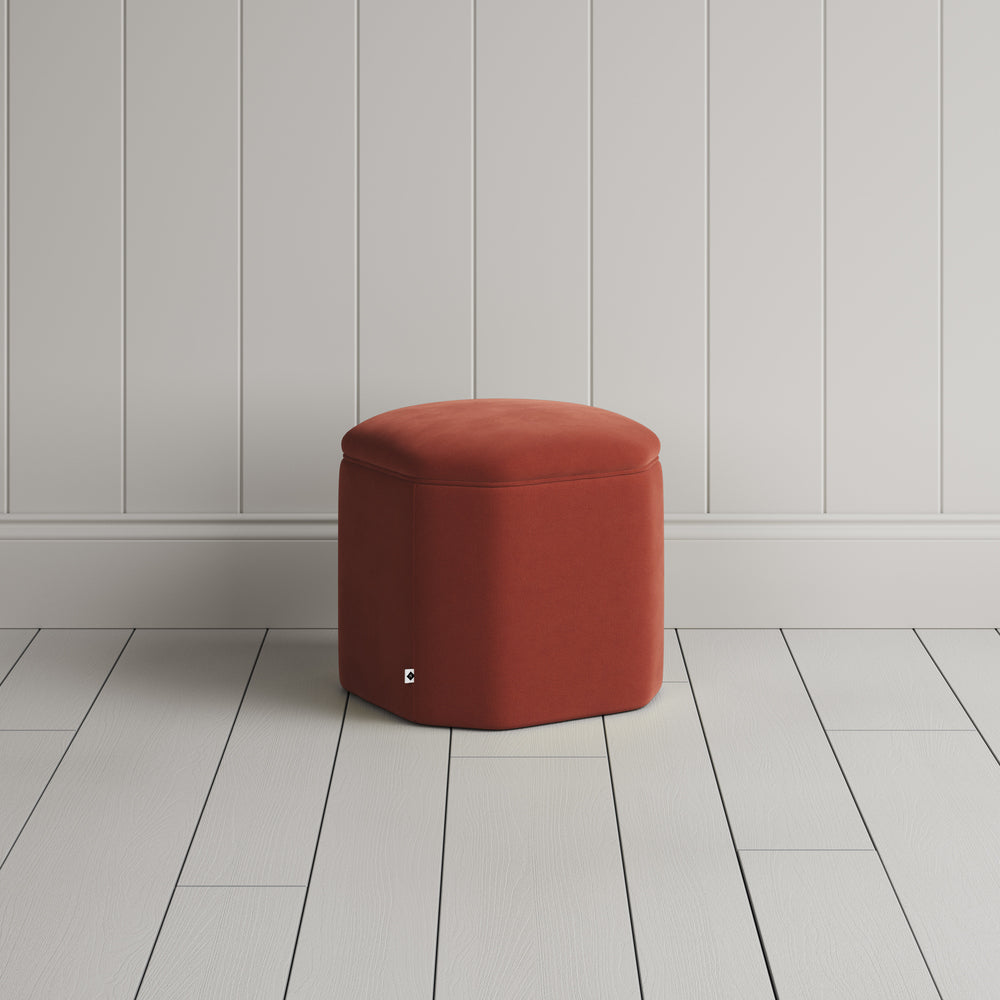 Thither Hexagonal Ottoman in Intelligent Velvet Sienna - NiX