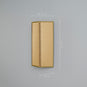 Dimensions of Stitch In Time Wall Light in Mustard with Antique Gold Trim: Height 31cm, Top Width 16.5cm, Bottom Width 9cm – By NiX