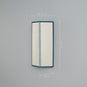 Dimensions of Stitch In Time Wall Light in Soft White with Peacock Blue Trim & Stitching: Height 31cm, Top Width 16.5cm, Bottom Width 9cm – By NiX