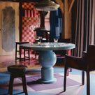 Raconteur Dining Table in Glacial Blue - Nicola Harding