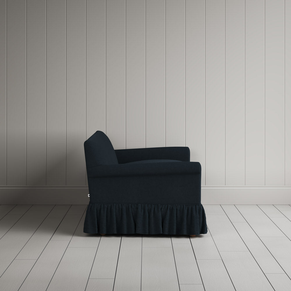  Side profile of Curtain Call 2 Seater Sofa in Laidback Linen Midnight 