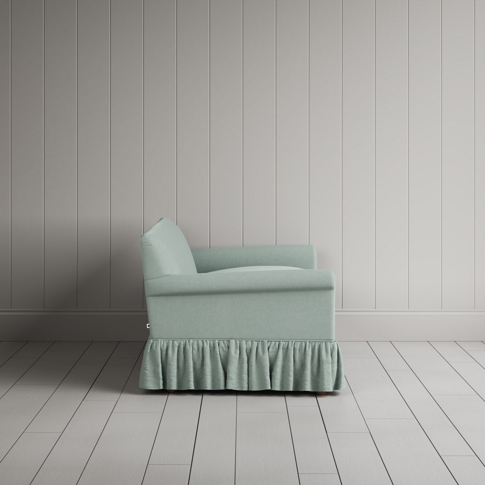  Side View of Curtain Call 2 Seater Sofa in Laidback Linen Sky 