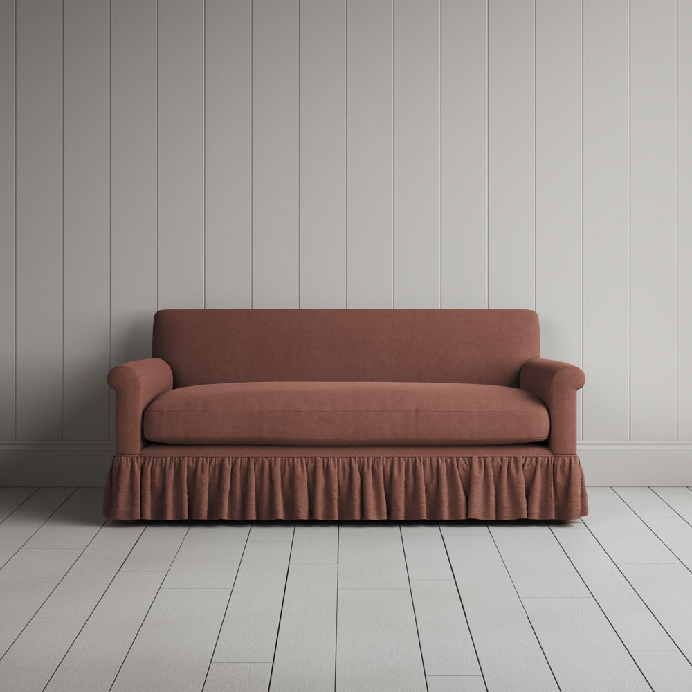  Front View of Curtain Call 2 Seater Sofa in Laidback Linen Sweet Briar 