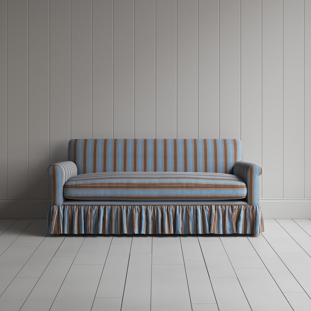  Front View of Curtain Call 2 Seater Sofa in Regatta Cotton, Blue 