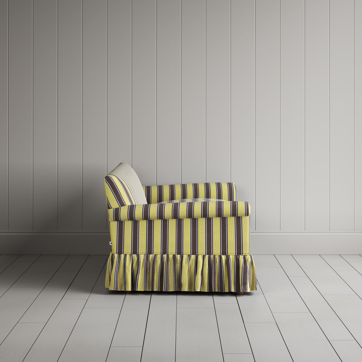 Side View of Curtain Call 2 Seater Sofa in Regatta Cotton, Custard